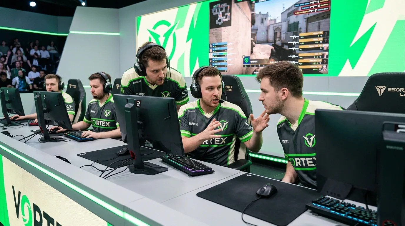 CS2 competitive match showing team communication